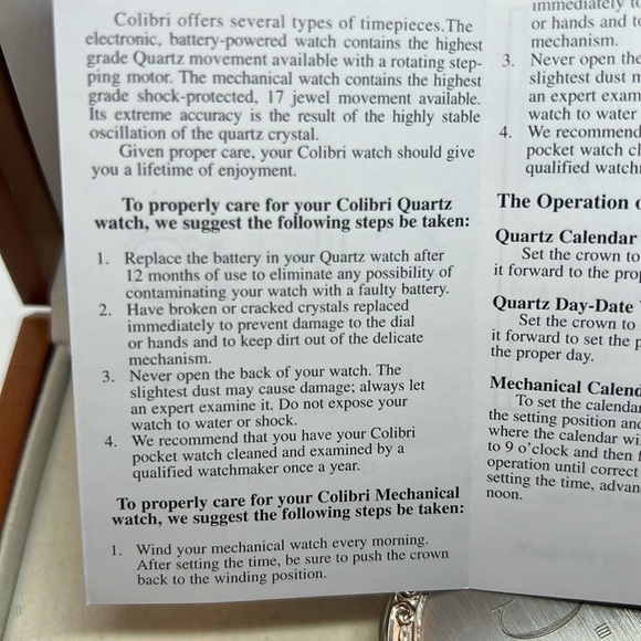 Colibri of London 17 Jewel Pocket Watch, picture frame, chain & Box Silver-tone - Picture 15 of 16